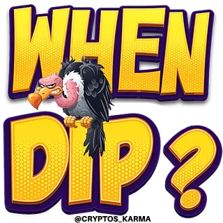 🫠 46c8f0a2 WHEN DIP? gier, cartoon, vraag, financiën, meme telegram sticker