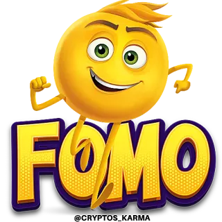 🤩 73de0284 FOMO Emoji, FOMO, Tekst, Meme, Geel telegram sticker
