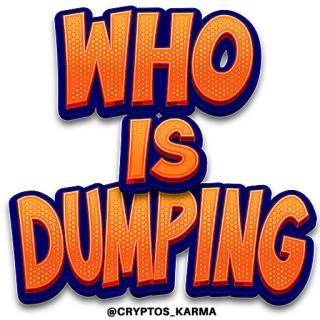 😡 74a82e4c WHO IS DUMPING vraag, dumpen, tekst, oranje, blauw, aanvraag telegram sticker