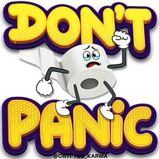 🧻 82f738c8 DON'T PANIC toiletpapier, paniek, cartoon, humor, COVID-19, tekort, crisis telegram sticker