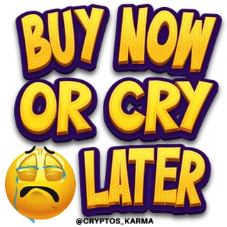 😥 b35bb7ee BUY NOW OR CRY LATER koop nu, eerst huilen, dan lachen, Emoji, Sale, Aanbieding, Shoppen telegram sticker
