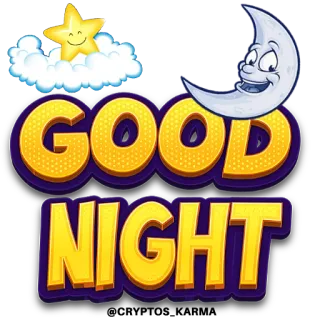 🌛 cf7303af GOOD NIGHT goedenacht, maan, ster, wolk, slaap, groet telegram sticker
