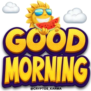 🌞 f562bfa1 GOOD MORNING goedemorgen, zon, wolken, watermeloen telegram sticker
