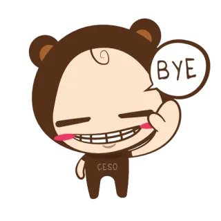🤚 7bda97ce BYE 漫画, バイバイ, さようなら, 別れ, かわいい, キャラクター telegram sticker