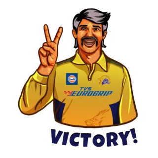 ✌️ e809ceac VICTORY! overwinning, viering, cartoon, india, cricket, sport telegram sticker