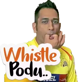 😊 f2573816 Whistle Podu.. Cricket, Thể thao, Còi, Người hâm mộ, Ấn Độ, Lễ kỷ niệm telegram sticker