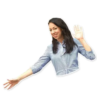 💃 f39025c3 女人, 人, 手势, 问候, 挥手, 微笑 telegram sticker