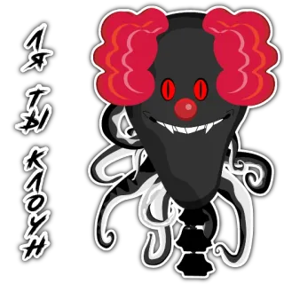 🤡 9e37df68 Takiona clown, cartoon, creepy, character, art telegram sticker