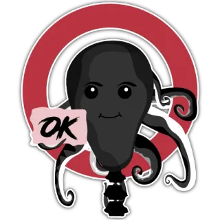 🆗 ec1e1ee8 OK octopus, OK, sticker, cute, cartoon, animal telegram sticker