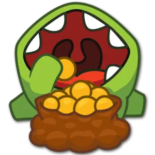 🍩 3af31bd9 monster, eating, candy, sack, cute, cartoon telegram sticker