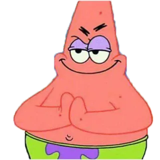 😈 9f75a23b Patrick Star Spongebob Squarepants 뚱이, 스폰지밥, 만화, 애니메이션, 악당, 계획, 음모 telegram sticker