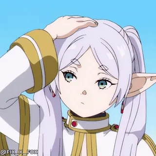 😇 4bc1009c @FIX_X_FOX อนิเมะ, เอลฟ์, ตัวละคร, ผมขาว, ตาสีฟ้า telegram sticker