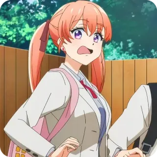 😰 24569517 Anime, Gadis, Seragam sekolah, Rambut pink, Terkejut, Kuncir dua whatsapp sticker