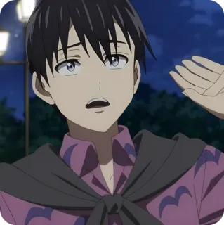 👋 9bc1177f Anime, Karakter, Kesal, Terkejut, Pria whatsapp sticker