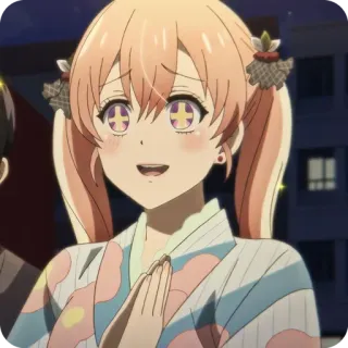 🤩 f1e36071 Anime, Senyum, Karakter, Ekor kuda, Yukata whatsapp sticker