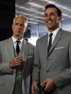 😓 323b8747 Don Draper Mad Men Mad Men, Don Draper, costumes, fumer, publicité, hommes, costumes gris whatsapp sticker