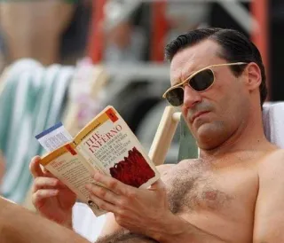 😤 649566e3 The Inferno THE INFERNO homme, livre, lecture, plage, lunettes de soleil whatsapp sticker