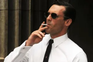 😍 6700ea1f Don Draper Mad Men homme, fumeur, cigarette, costume, lunettes de soleil, personnage, série télé whatsapp sticker
