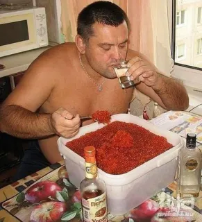 😋 83f64b4a caviar rouge, vodka, alcool, nourriture de luxe, riche, fête whatsapp sticker