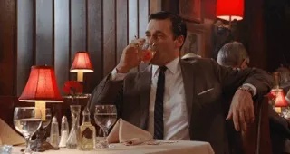 ☹️ 95791c9b Don Draper Mad Men homme, boire, fumer, restaurant, cocktail, rétro, homme d'affaires whatsapp sticker