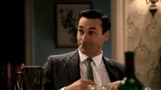 🤠 a1a2c62e Don Draper Mad Men homme, cigarette, fumer, rétro, costume, dîner, série TV, Mad Men whatsapp sticker