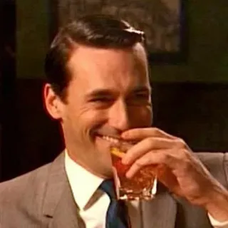 👎 b965549f Don Draper Mad Men Don Draper, Mad Men, boire, cocktail, télévision, personnage, Jon Hamm whatsapp sticker
