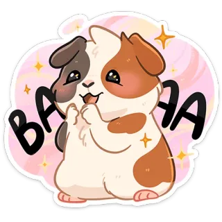 🤩 282ed994 BAAAA cochon d'Inde, animal, mignon, animal de compagnie, dessin animé, BAAAA, autocollant telegram sticker
