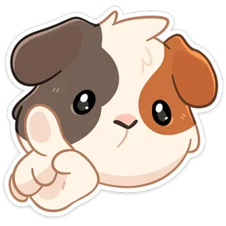 ☺️ 6be37de2 cochon d'inde, animal, animal de compagnie, dessin animé, mignon, autocollant telegram sticker