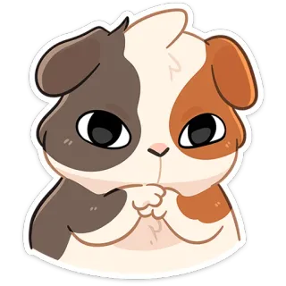 🥺 ff29b984 cochon d'inde, animal, animal de compagnie, mignon, dessin animé telegram sticker