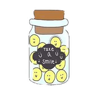 😮 0c0dc1d6 take a smile bocal, sourires, positivité, mignon, dessin, joyeux telegram sticker