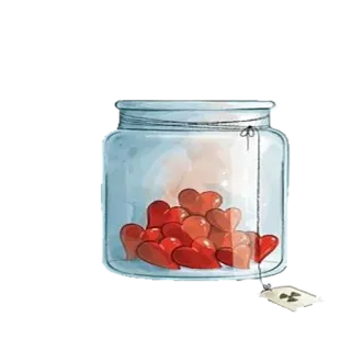 😡 5869ac0d coeurs, bocal, amour, récipient, saint-valentin, illustration, symbole telegram sticker