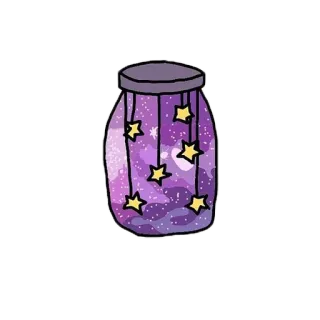 😡 642c34c3 bocal, galaxie, étoiles, violet, rêveur, espace, étoiles, céleste telegram sticker