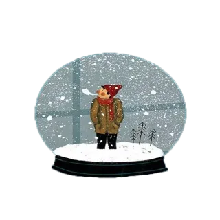 🤤 a98616dd boule à neige, hiver, neige, froid, personne, arbres telegram sticker