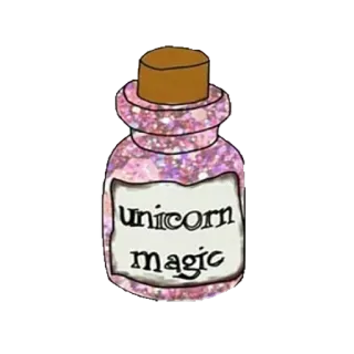 😑 d4ab4707 unicorn magic licorne, magie, bouteille, paillettes, mignon, fantaisiste telegram sticker