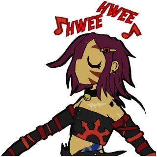 😗 8157b28b SHWEE HWEE música, canto, animação, desenho animado, personagem telegram sticker