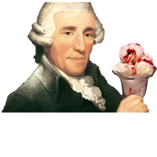 🍦 7ea4b507 Joseph Haydn komposer, es krim, musik klasik, makanan telegram sticker