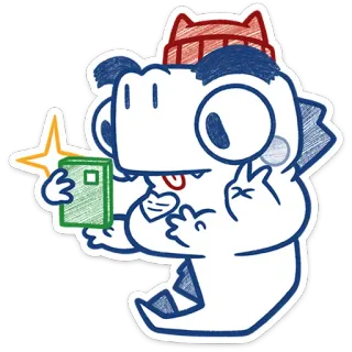 📷 adcd1d2d dinosaurio, pegatina, lindo, dibujos animados, personaje, ilustración telegram sticker