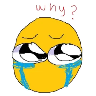 🥺 b464f2bc why? weinen, emoji, traurig, frage, ausdruck telegram sticker