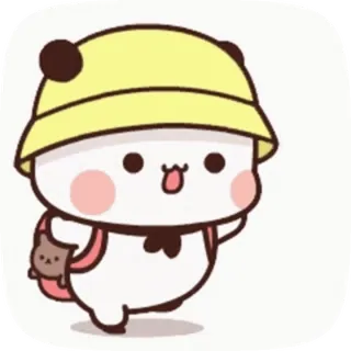 😌 0b0ab0f8 Cartone animato, Carino, Panda, Personaggio, Adesivo whatsapp sticker
