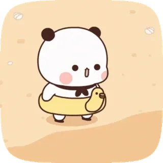 🥸 5b47a197 Panda, Cartone animato, Spiaggia, Carino, Animale, Estate, Personaggio whatsapp sticker
