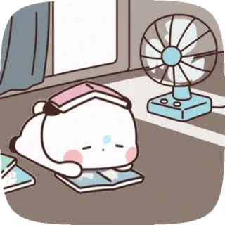 🥲 d9a36427 cartone animato, assonnato, orso, fan, libro, carino, pigro whatsapp sticker