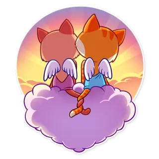 ❤ e019ff82 gatos, amor, fofo, nuvens, desenho animado, caprichoso telegram sticker