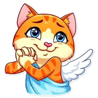 ☺️ e4334440 gato, gatinho, anjo, fofo, animal de estimação, asas, adorável telegram sticker