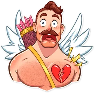 💔 b45a6061 丘比特, 心碎, 爱, 箭, 翅膀, 情人节 telegram sticker