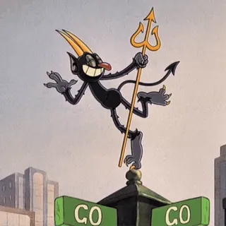 👋 07718dab The Devil Cuphead GO cuphead, der teufel, cartoon, spiel, charakter, antagonist, videospiel whatsapp sticker