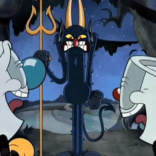 🤬 2e1826c0 The Devil Cuphead cuphead, teufel, videospiel, cartoon, bösewicht whatsapp sticker