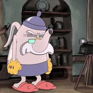 😢 58795af5 Elder Kettle Cuphead Cartoon, Cuphead, Elder Kettle, Animation, Retro whatsapp sticker