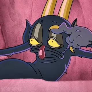 💀 c228c8b4 The Devil Cuphead Cartoon, Teufel, Cuphead, Bösewicht, Müde, Charakter whatsapp sticker