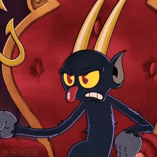 😤 decf28b4 The Devil Cuphead cuphead, der teufel, cartoon, charakter, videospiel whatsapp sticker
