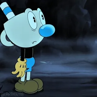 💀 e6f6a868 Cuphead The Cuphead Show! Cartoon, Cuphead, Animation, The Cuphead Show!, Mugman, Teufel whatsapp sticker